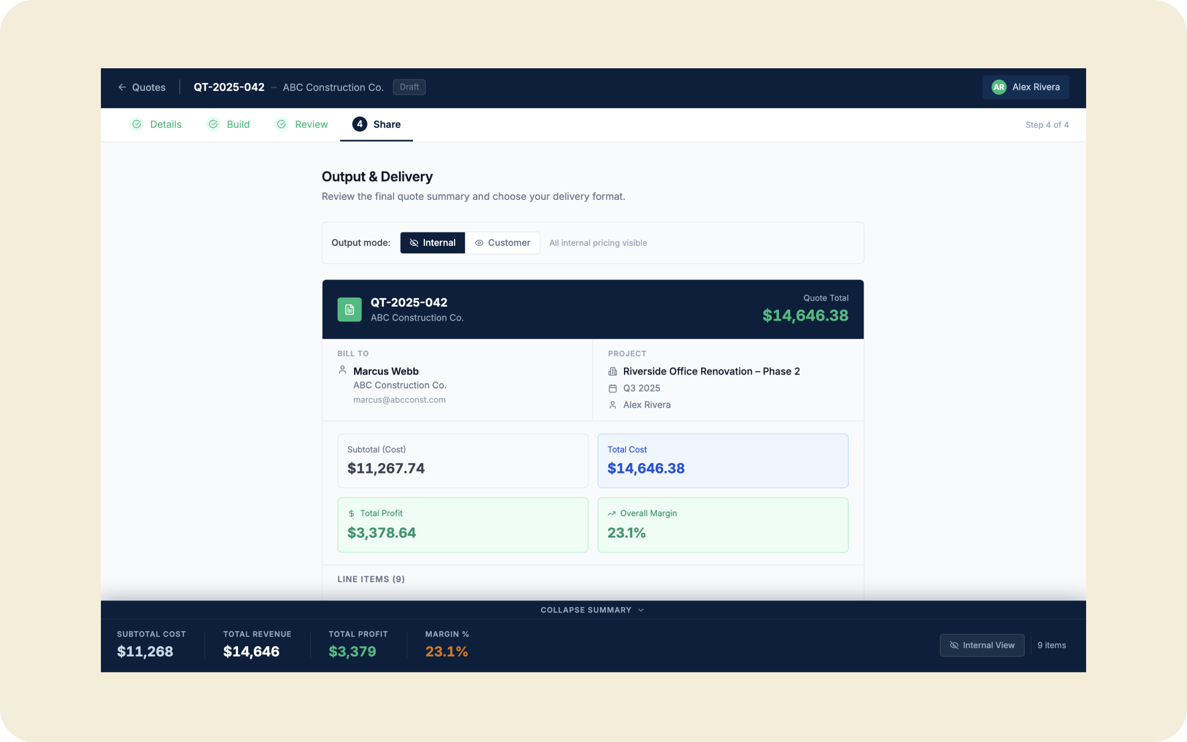 Designing a quote generator for Matterhaul's AI-powered distribution platform